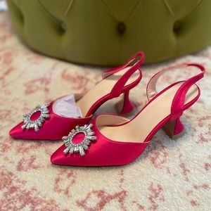 Pink diamond pump heels
